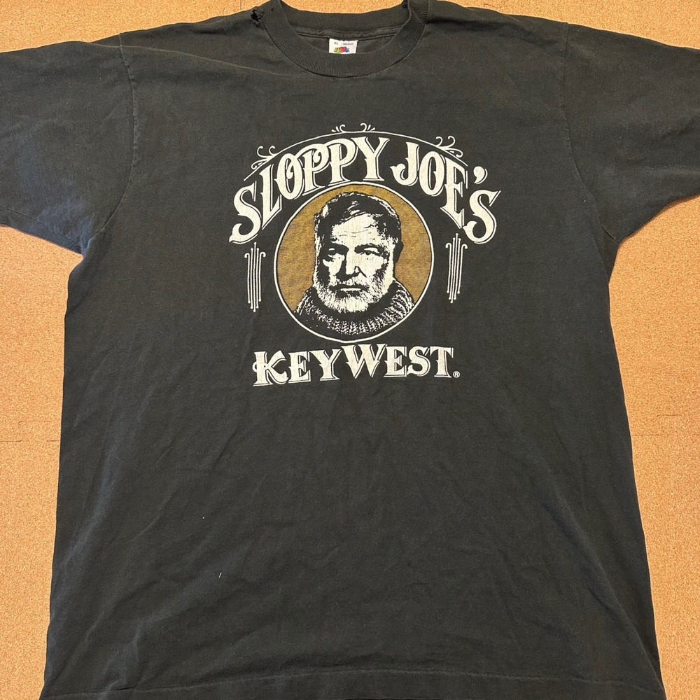 Fruit of the Loom Sloppy Joe's Key West T-Shirt Mens XL Black Hemingway Vintage